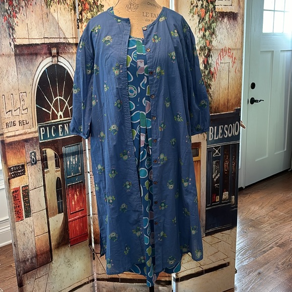 Gudrun Sjoden “Couleur” Jersey Dress, Blue Print, Size Medium - Picture 10 of 13